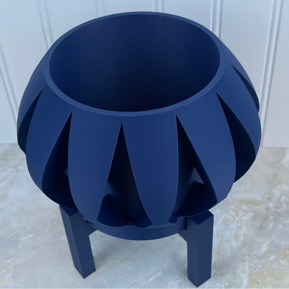The Moki Indoor Flower Pot with Drainage Holes and Saucer, Tabletop Planter